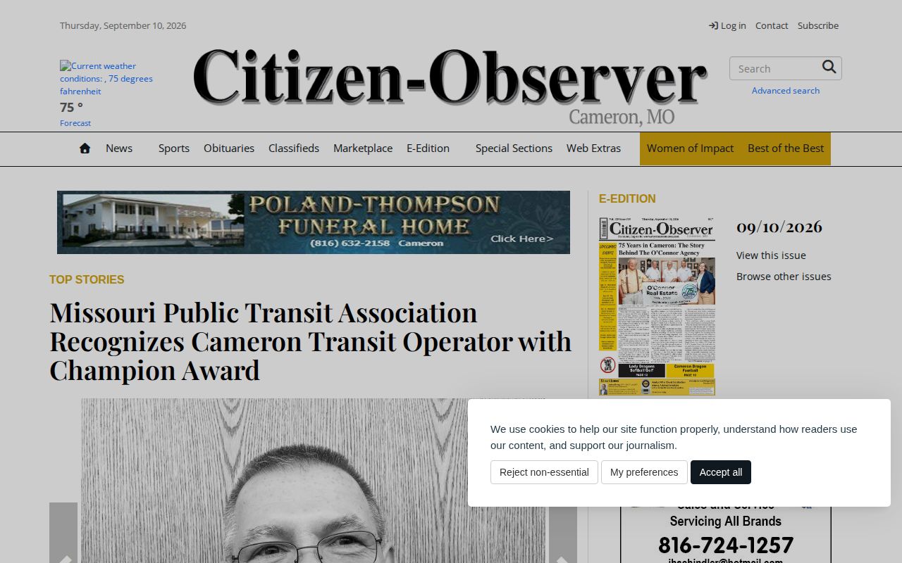 My Cameron News local newspaper home page